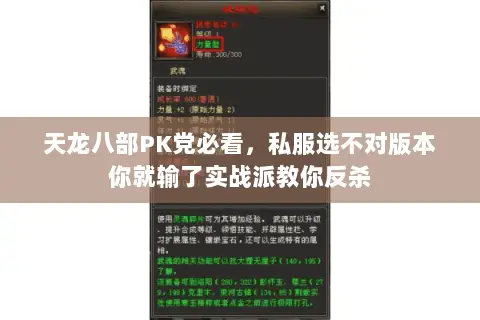 天龙八部PK党必看,私服选不对版本你就输了实战派教你反杀 天龙八部PK党必看,私服选不对版本你就输了实战派教你反杀