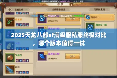 2025天龙八部sf满级服私服终极对比,哪个版本值得一试 2025天龙八部sf满级服私服终极对比,哪个版本值得一试