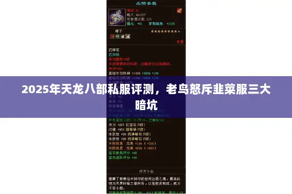 2025年天龙八部私服评测，老鸟怒斥韭菜服三大暗坑