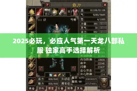 2025必玩，必应人气第一天龙八部私服 独家高手选择解析