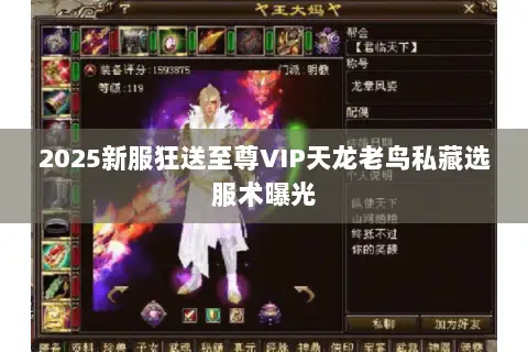 2025新服狂送至尊VIP天龙老鸟私藏选服术曝光 2025新服狂送至尊VIP天龙老鸟私藏选服术曝光
