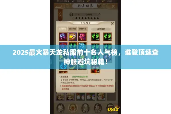 2025最火暴天龙私服前十名人气榜,谁登顶速查神服避坑秘籍! 2025最火暴天龙私服前十名人气榜,谁登顶速查神服避坑秘籍!