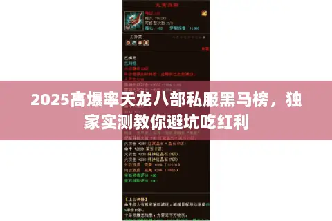 2025高爆率天龙八部私服黑马榜，独家实测教你避坑吃红利
