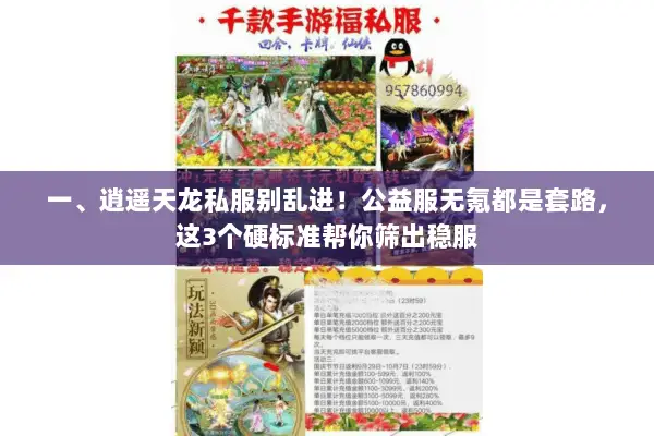 一、逍遥天龙私服别乱进!公益服无氪都是套路,这3个硬标准帮你筛出稳服 一、逍遥天龙私服别乱进!公益服无氪都是套路,这3个硬标准帮你筛出稳服