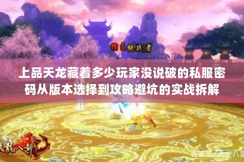 上品天龙藏着多少玩家没说破的私服密码从版本选择到攻略避坑的实战拆解 上品天龙藏着多少玩家没说破的私服密码从版本选择到攻略避坑的实战拆解