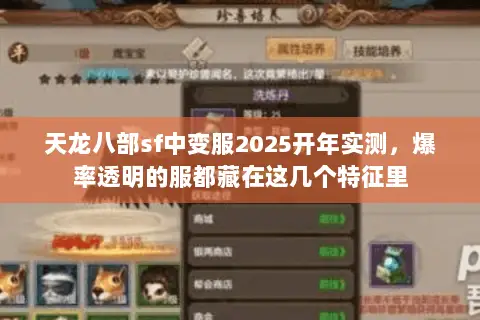 天龙八部sf中变服2025开年实测,爆率透明的服都藏在这几个特征里 天龙八部sf中变服2025开年实测,爆率透明的服都藏在这几个特征里