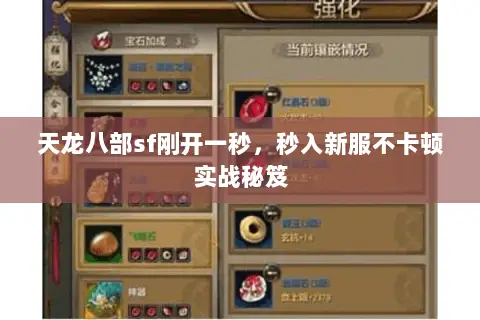 天龙八部sf刚开一秒,秒入新服不卡顿实战秘笈 天龙八部sf刚开一秒,秒入新服不卡顿实战秘笈