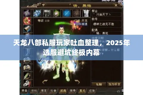 天龙八部私服玩家吐血整理，2025年选服避坑终极内幕