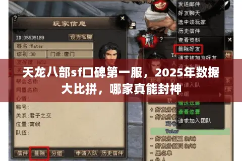 天龙八部sf口碑第一服,2025年数据大比拼,哪家真能封神 天龙八部sf口碑第一服,2025年数据大比拼,哪家真能封神