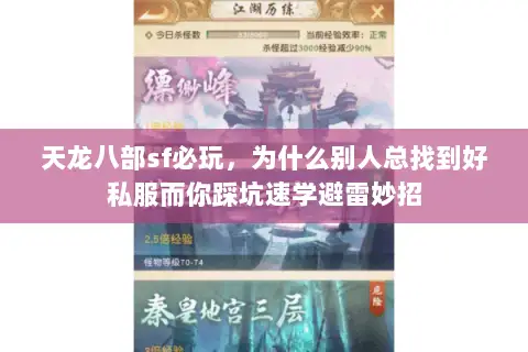 天龙八部sf必玩,为什么别人总找到好私服而你踩坑速学避雷妙招 天龙八部sf必玩,为什么别人总找到好私服而你踩坑速学避雷妙招