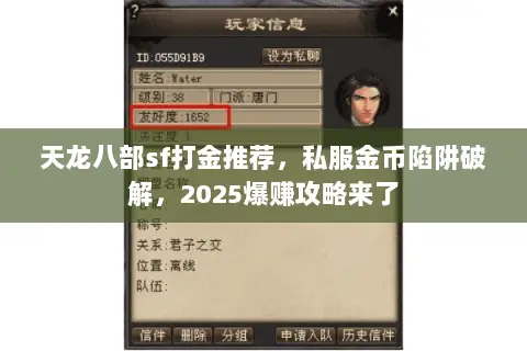 天龙八部sf打金推荐,私服金币陷阱破解,2025爆赚攻略来了 天龙八部sf打金推荐,私服金币陷阱破解,2025爆赚攻略来了