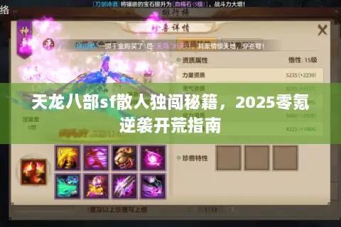 天龙八部sf散人独闯秘籍,2025零氪逆袭开荒指南 天龙八部sf散人独闯秘籍,2025零氪逆袭开荒指南