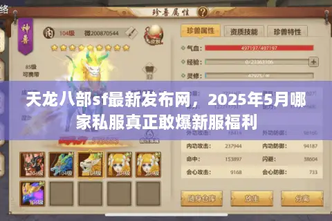 天龙八部sf最新发布网，2025年5月哪家私服真正敢爆新服福利
