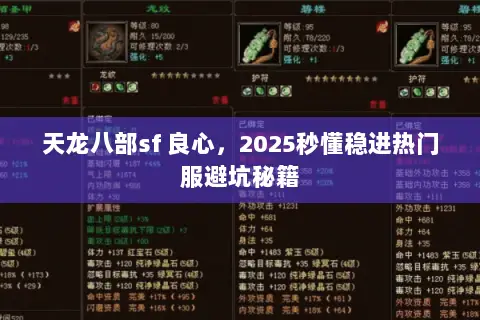 天龙八部sf 良心,2025秒懂稳进热门服避坑秘籍 天龙八部sf 良心,2025秒懂稳进热门服避坑秘籍