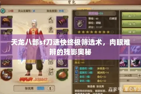 天龙八部sf刀速快终极筛选术,肉眼难辨的残影奥秘 天龙八部sf刀速快终极筛选术,肉眼难辨的残影奥秘