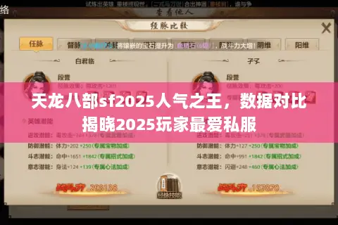 天龙八部sf2025人气之王,数据对比揭晓2025玩家最爱私服 天龙八部sf2025人气之王,数据对比揭晓2025玩家最爱私服