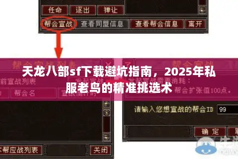 天龙八部sf下载避坑指南,2025年私服老鸟的精准挑选术 天龙八部sf下载避坑指南,2025年私服老鸟的精准挑选术
