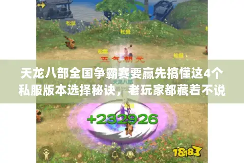 天龙八部全国争霸赛要赢先搞懂这4个私服版本选择秘诀,老玩家都藏着不说 天龙八部全国争霸赛要赢先搞懂这4个私服版本选择秘诀,老玩家都藏着不说