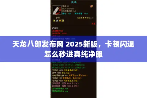 天龙八部发布网 2025新版,卡顿闪退怎么秒进真纯净服 天龙八部发布网 2025新版,卡顿闪退怎么秒进真纯净服