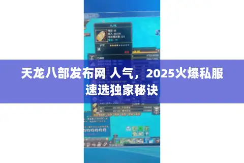 天龙八部发布网 人气,2025火爆私服速选独家秘诀 天龙八部发布网 人气,2025火爆私服速选独家秘诀