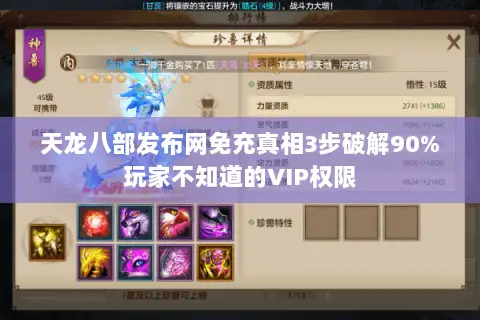 天龙八部发布网免充真相3步破解90%玩家不知道的VIP权限