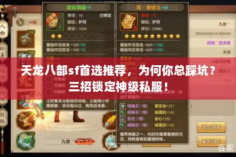 天龙八部sf首选推荐，为何你总踩坑？三招锁定神级私服！