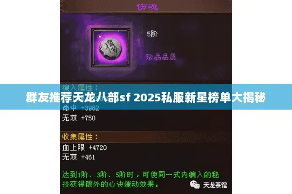 群友推荐天龙八部sf 2025私服新星榜单大揭秘