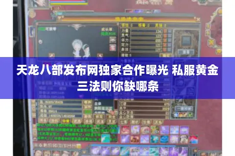 天龙八部发布网独家合作曝光 私服黄金三法则你缺哪条 天龙八部发布网独家合作曝光 私服黄金三法则你缺哪条