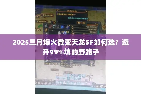 2025三月爆火微变天龙SF如何选?避开99%坑的野路子 2025三月爆火微变天龙SF如何选?避开99%坑的野路子