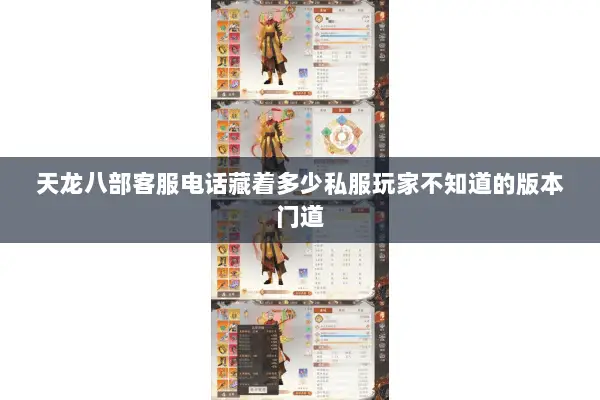 天龙八部客服电话藏着多少私服玩家不知道的版本门道 天龙八部客服电话藏着多少私服玩家不知道的版本门道