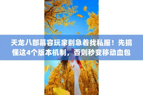 天龙八部慕容玩家别急着找私服!先搞懂这4个版本机制,否则秒变移动血包 天龙八部慕容玩家别急着找私服!先搞懂这4个版本机制,否则秒变移动血包