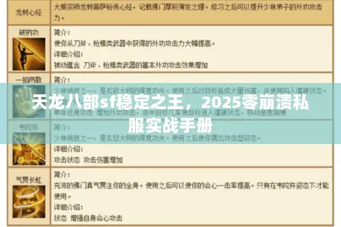 天龙八部sf稳定之王，2025零崩溃私服实战手册