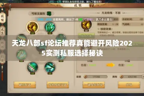 天龙八部sf论坛推荐真能避开风险2025实测私服选择秘诀 天龙八部sf论坛推荐真能避开风险2025实测私服选择秘诀
