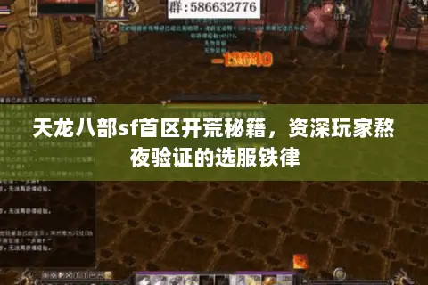 天龙八部sf首区开荒秘籍，资深玩家熬夜验证的选服铁律
