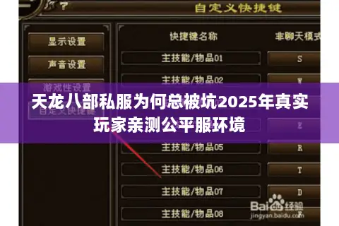 天龙八部私服为何总被坑2025年真实玩家亲测公平服环境 天龙八部私服为何总被坑2025年真实玩家亲测公平服环境