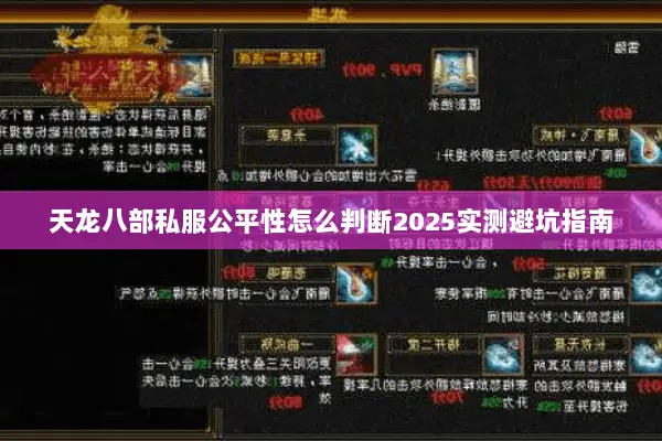 天龙八部私服公平性怎么判断2025实测避坑指南 天龙八部私服公平性怎么判断2025实测避坑指南