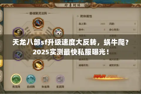 天龙八部sf升级速度大反转，蜗牛爬？2025实测最快私服曝光！