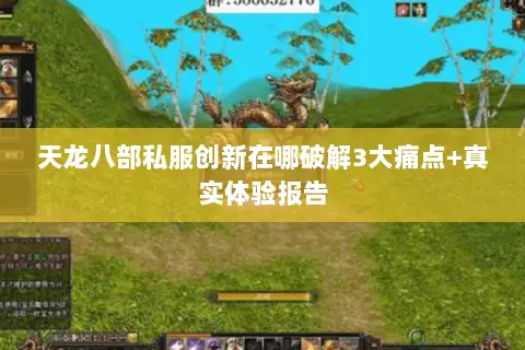 天龙八部私服创新在哪破解3大痛点+真实体验报告 天龙八部私服创新在哪破解3大痛点+真实体验报告