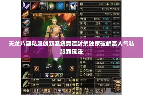 天龙八部私服创新系统竟遭封杀独家破解高人气私服新玩法