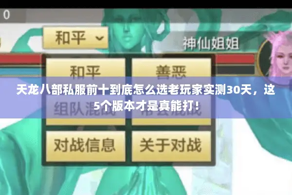 天龙八部私服前十到底怎么选老玩家实测30天，这5个版本才是真能打！