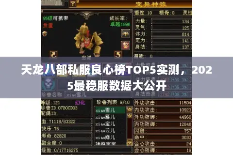 天龙八部私服良心榜TOP5实测，2025最稳服数据大公开
