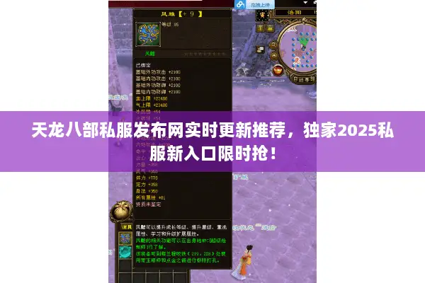 天龙八部私服发布网实时更新推荐，独家2025私服新入口限时抢！