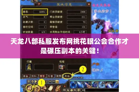 天龙八部私服发布网挑花眼公会合作才是碾压副本的关键! 天龙八部私服发布网挑花眼公会合作才是碾压副本的关键!