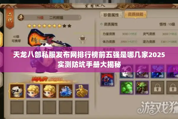 天龙八部私服发布网排行榜前五强是哪几家2025实测防坑手册大揭秘 天龙八部私服发布网排行榜前五强是哪几家2025实测防坑手册大揭秘