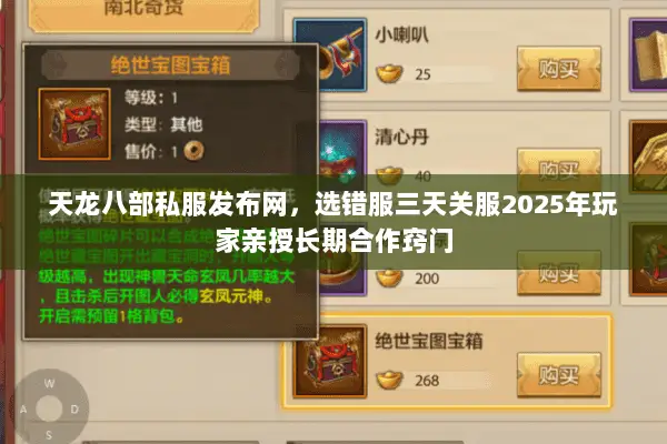 天龙八部私服发布网,选错服三天关服2025年玩家亲授长期合作窍门 天龙八部私服发布网,选错服三天关服2025年玩家亲授长期合作窍门