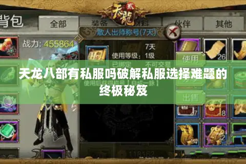 天龙八部有私服吗破解私服选择难题的终极秘笈 天龙八部有私服吗破解私服选择难题的终极秘笈