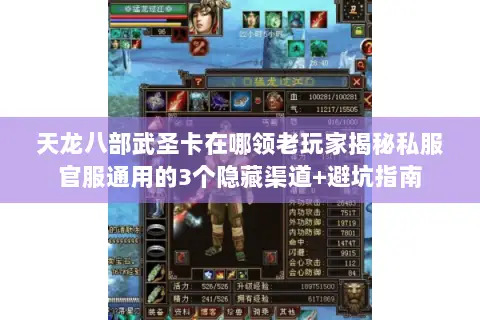天龙八部武圣卡在哪领老玩家揭秘私服官服通用的3个隐藏渠道+避坑指南
