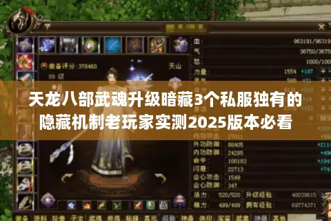 天龙八部武魂升级暗藏3个私服独有的隐藏机制老玩家实测2025版本必看 天龙八部武魂升级暗藏3个私服独有的隐藏机制老玩家实测2025版本必看