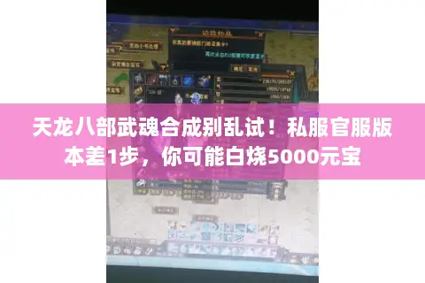 天龙八部武魂合成别乱试!私服官服版本差1步,你可能白烧5000元宝 天龙八部武魂合成别乱试!私服官服版本差1步,你可能白烧5000元宝