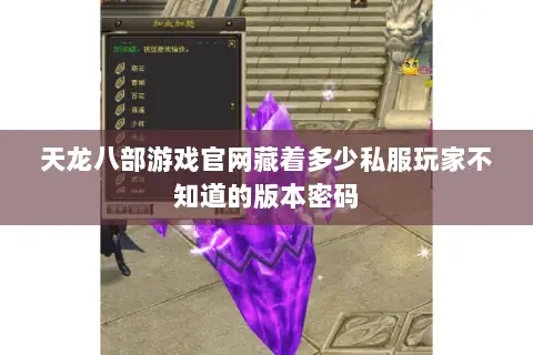 天龙八部游戏官网藏着多少私服玩家不知道的版本密码 天龙八部游戏官网藏着多少私服玩家不知道的版本密码